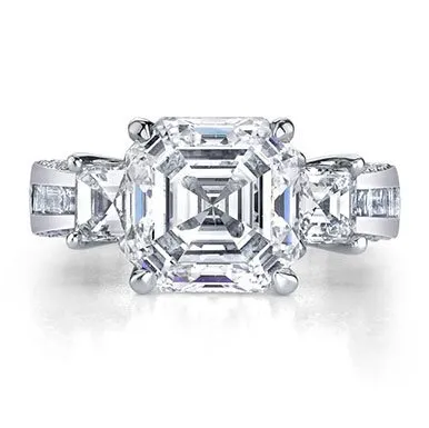 Asscher-cut diamond engagement ring